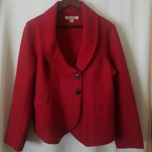 Large Beyond Threads Red Blazer Felted Alpaca